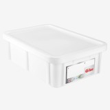 BAC RECTANGULAIRE 25L+COUVERCLE BLANC HACCP