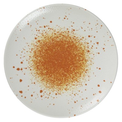 6 ASSIETTES PLATES SANS AILE 27 CM HERMES ORANGE & BLANC