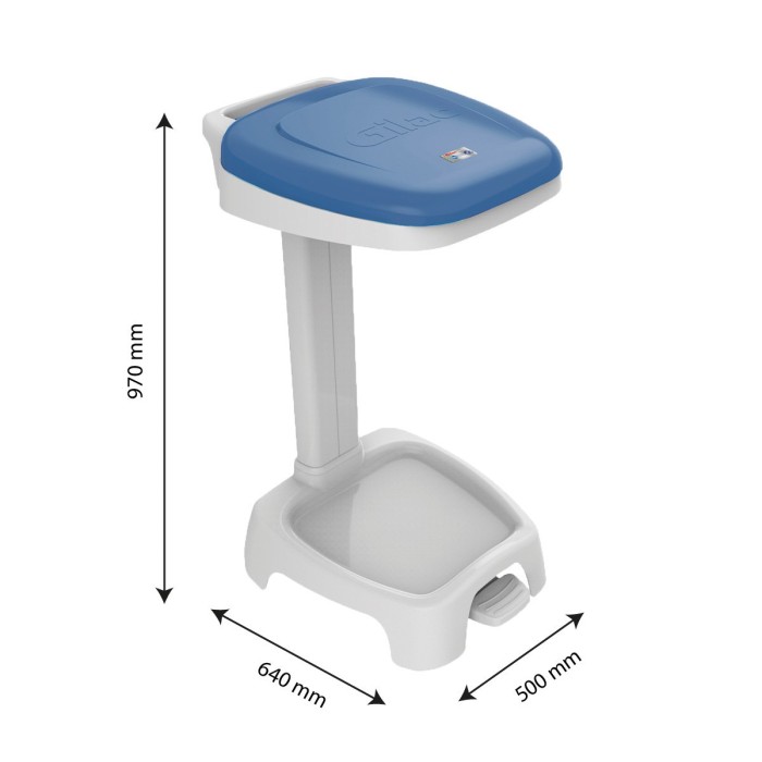 SUPPORT SAC 120 L AV COUVERCLE BLEU