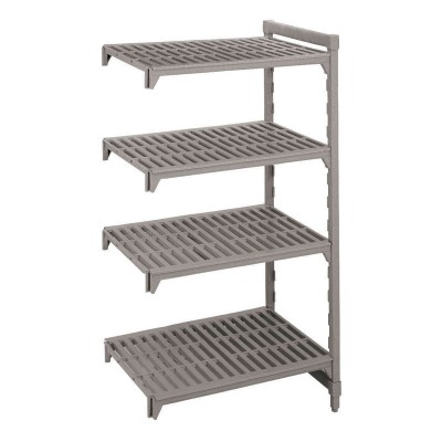 RAYONNAGE BASIC SERIES PLUS - 460X1220X1830 MM -4 NIVEAUX AVEC CLAYETTES AJOUREES