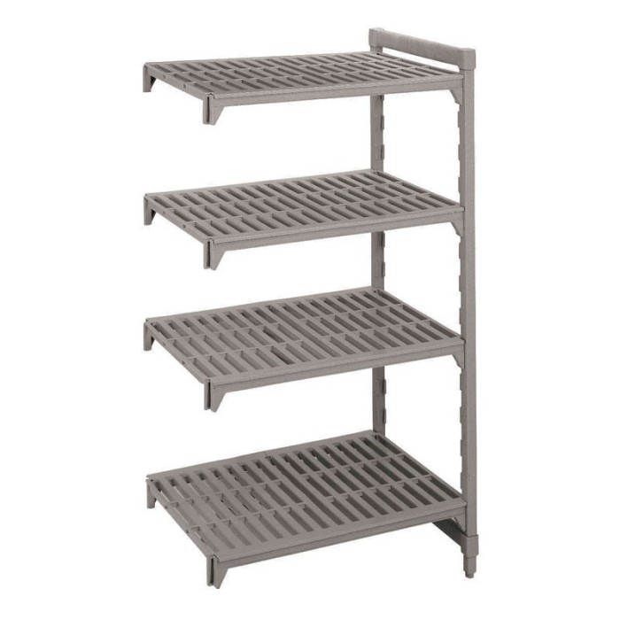 RAYONNAGE BASIC SERIES PLUS - 460X1220X1830 MM -4 NIVEAUX AVEC CLAYETTES AJOUREES