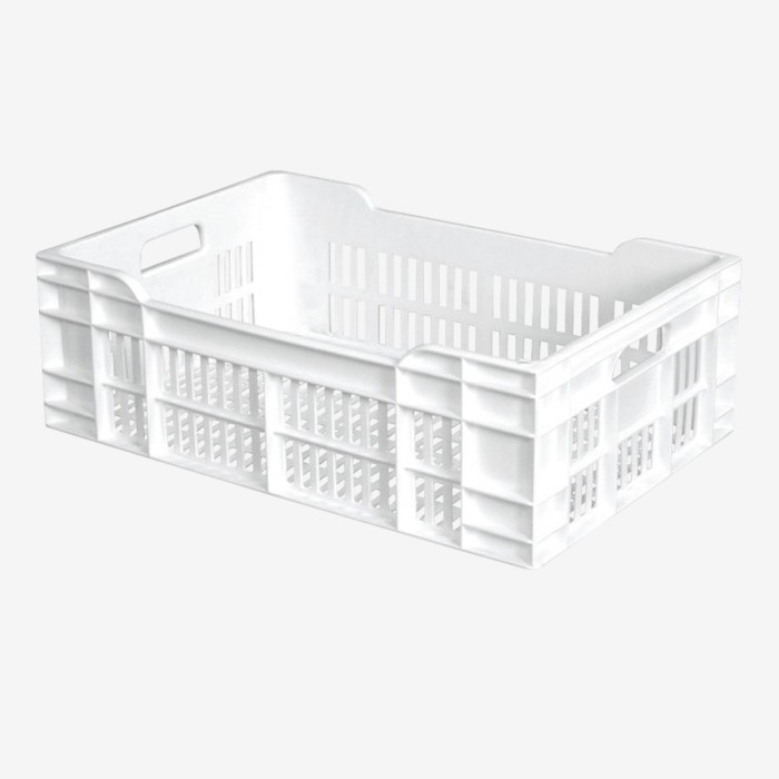 CAISSE 600 X 400 AJOUREE 40L BLANCHE