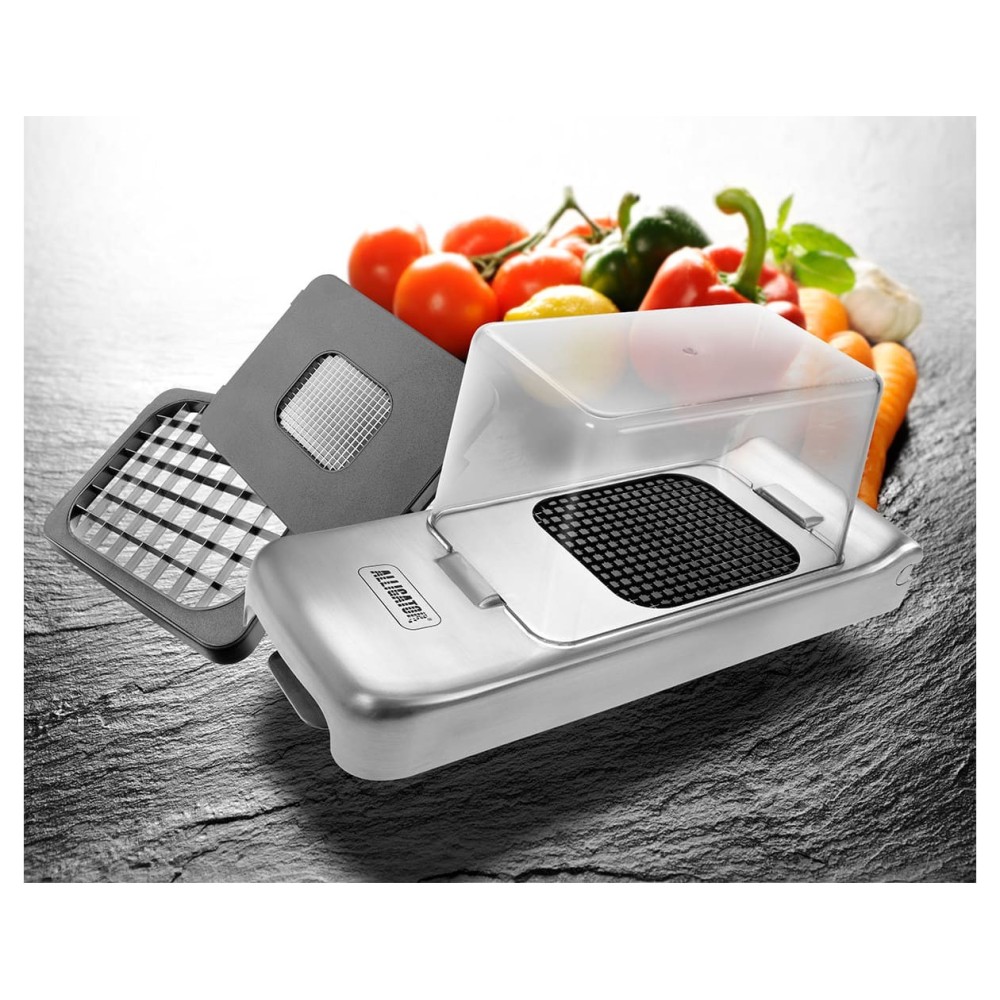 COUPE LEGUMES ALLIGATOR INOX  MULTICOUPES AVEC BAC RECUPERATEUR