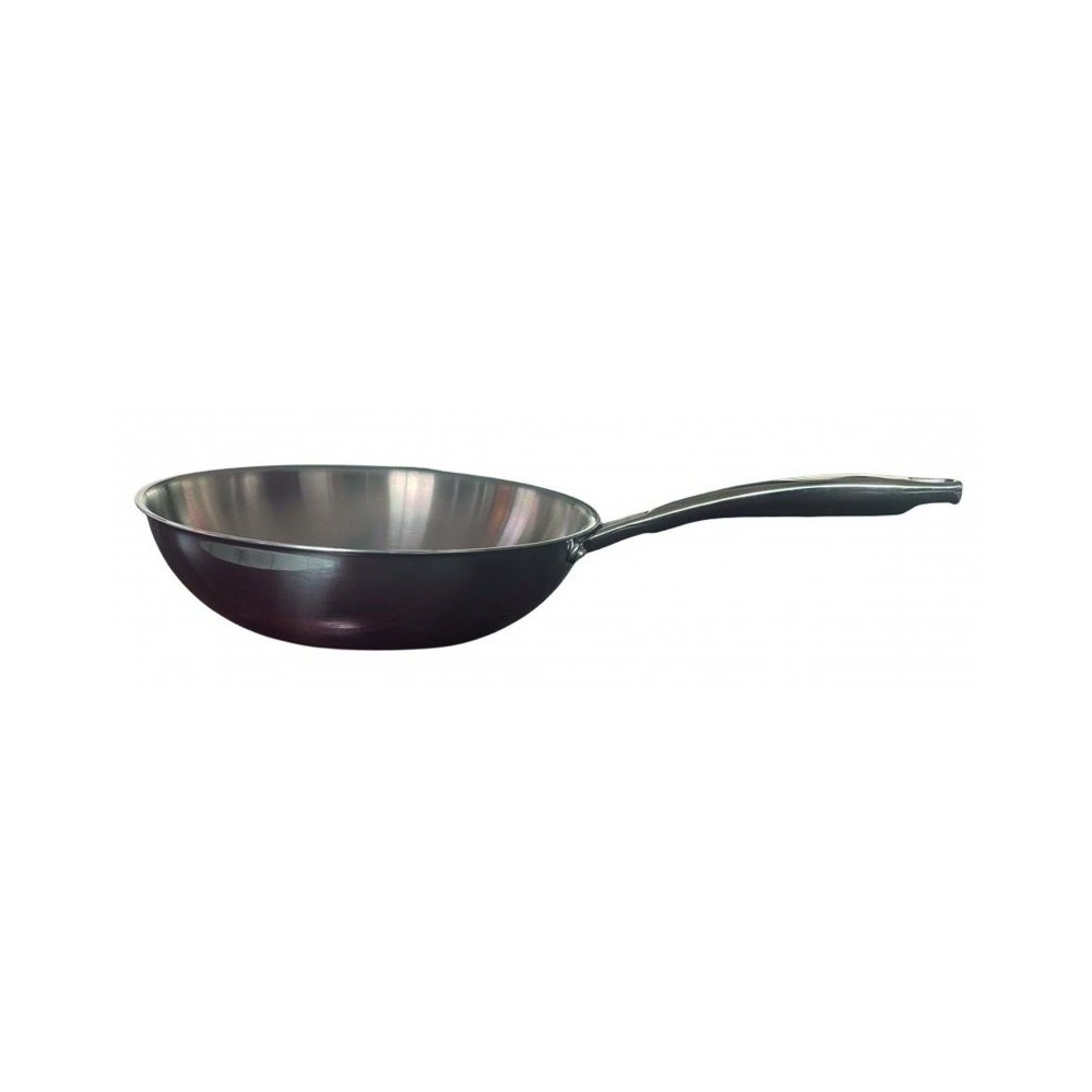 POELE WOK INOX TRIPLI PRO 30 X.8 CM