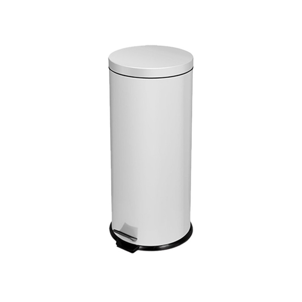 POUBELLE A PEDALE - 30L - INOX BLANC