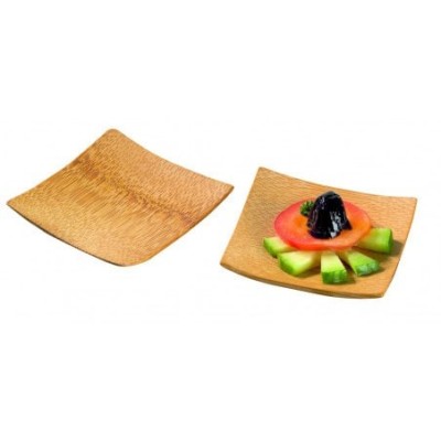ASSIETTE CARREE BAMBOU KRABI CARRE 60X60 MM X24 PIECES