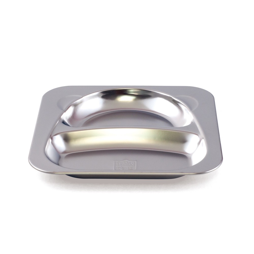 PLATEAU 2 COMPARTIMENTS OREILLES INOX