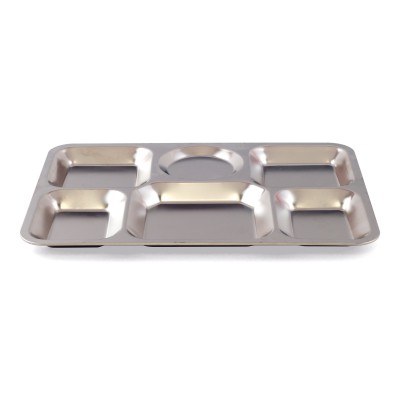 PLATEAU 6 COMPARTIMENTS INOX-  38 X 27.2 X 2.5 CM