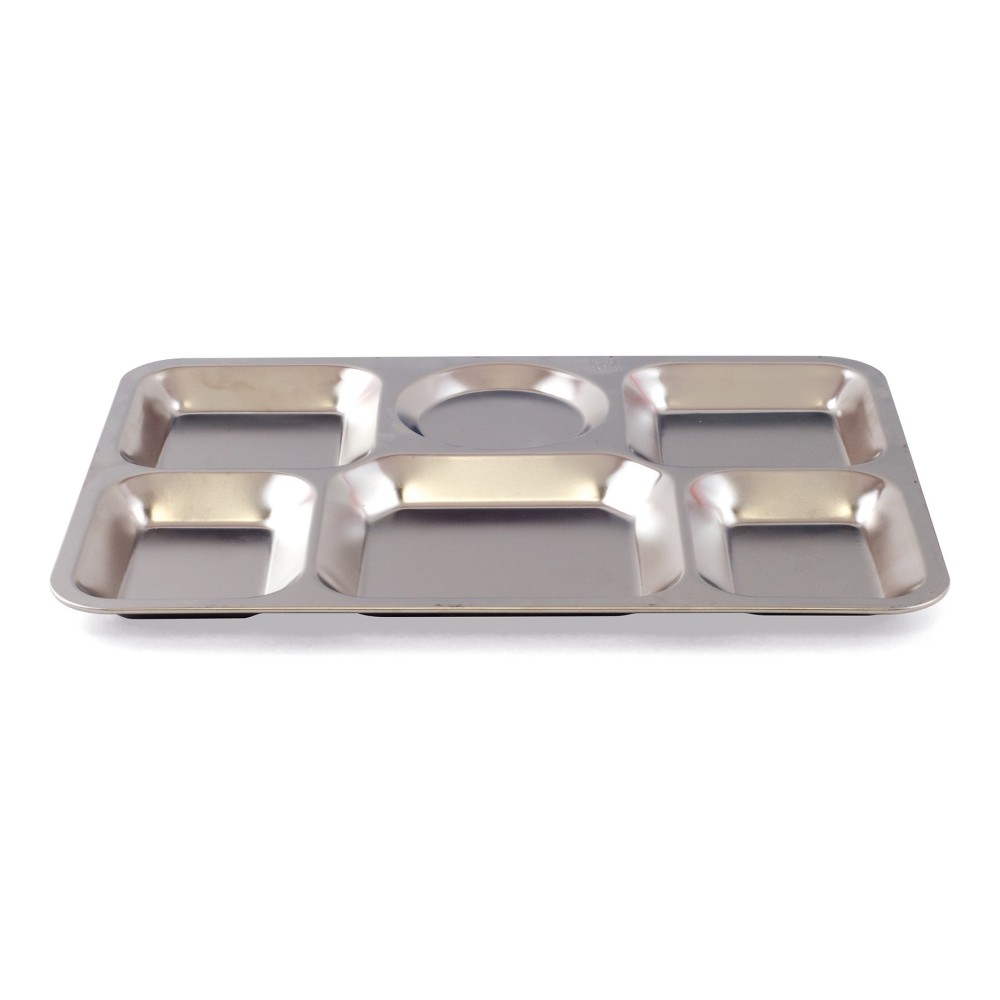 PLATEAU 6 COMPARTIMENTS INOX-  38 X 27.2 X 2.5 CM