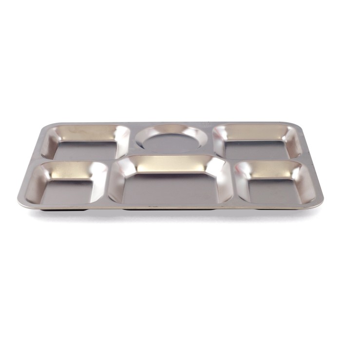 PLATEAU 6 COMPARTIMENTS INOX-  38 X 27.2 X 2.5 CM