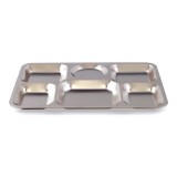 PLATEAU 6 COMPARTIMENTS INOX-  38 X 27.2 X 2.5 CM
