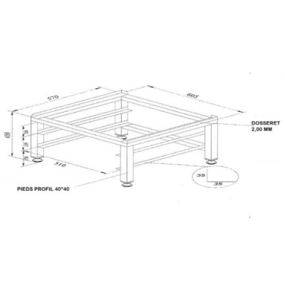 SUPPORT LAVE VAISSELLE AVEC GLISSIERE PANIERS