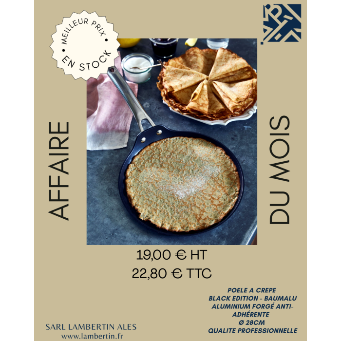 CREPIERE 28 CM ALU FORGE BLACK EDITION CERAMIQUE