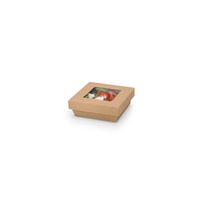 BOITE SALADE KRAFT 16X16X5CM X 480 BARQUETTES