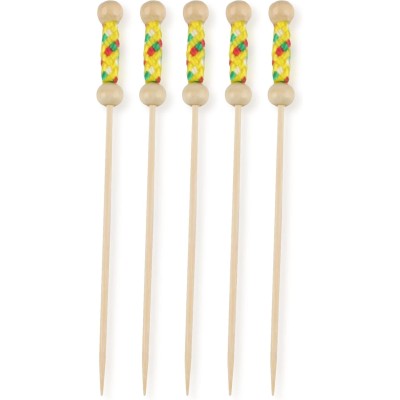 100 PIQUES PERLE 12 CM NATUREL BAMBOU