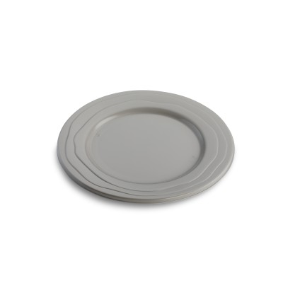 6 ASSIETTES REUTILISABLES EN PP-18.5CM-TAUPE
