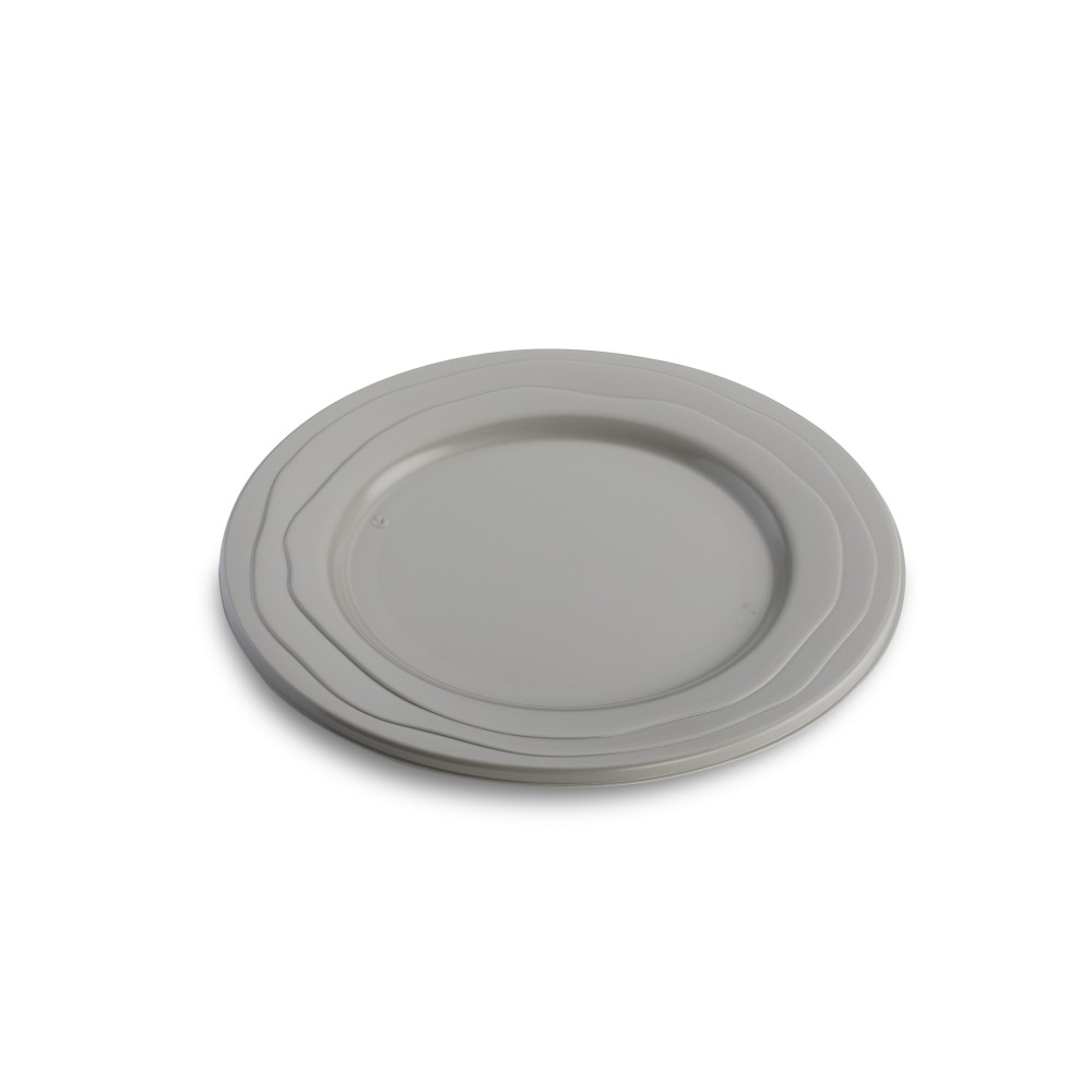 6 ASSIETTES REUTILISABLES EN PP-18.5CM-TAUPE