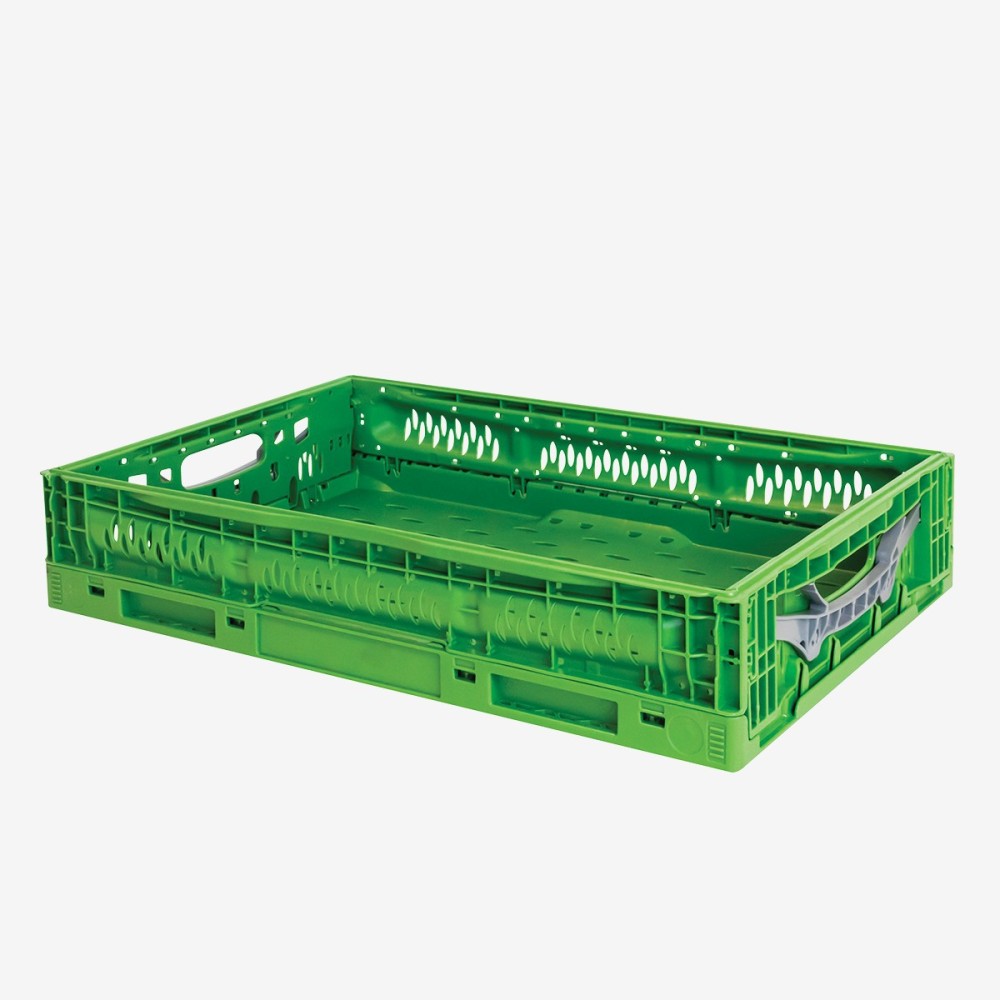 CAISSE PLIABLE EMPILABLE 600X 400X120MM 23L - VERTE