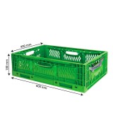 CAISSE PLIABLE EMPILABLE 600X400 X180MM 35L - VERTE