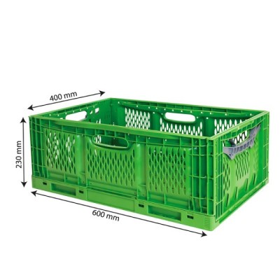 CAISSE PLIABLE EMPILABLE 600X400 X230MM 45L - VERTE