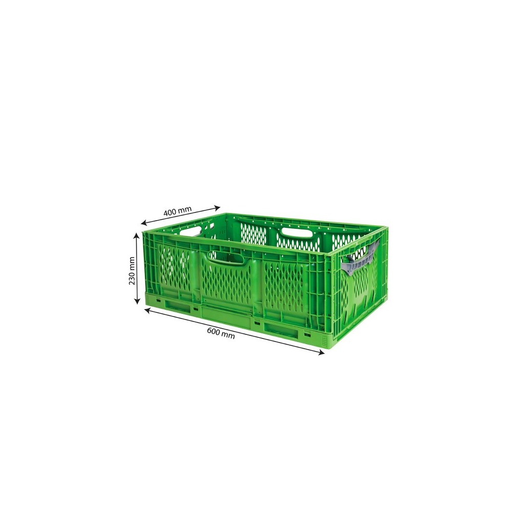 CAISSE PLIABLE EMPILABLE 600X400 X230MM 45L - VERTE