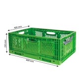 CAISSE PLIABLE EMPILABLE 600X400 X230MM 45L - VERTE