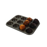 PLAQUE A MUFFINS ANTI-ADHERENTE 12 EMPREINTES