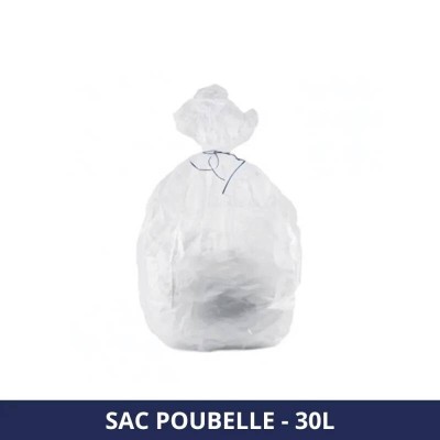 SACS POUBELLE  30L HD TRANSPARENT SOUDURE ETOILE 50x65X500