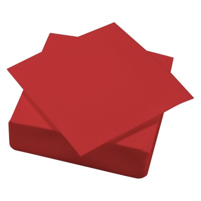 SERVIETTE OUATE POINT A POINT 38X38 ROUGE X 1200