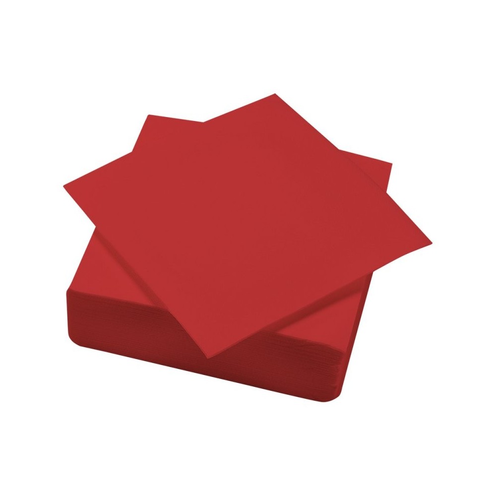 SERVIETTE OUATE POINT A POINT 38X38 ROUGE X 1200