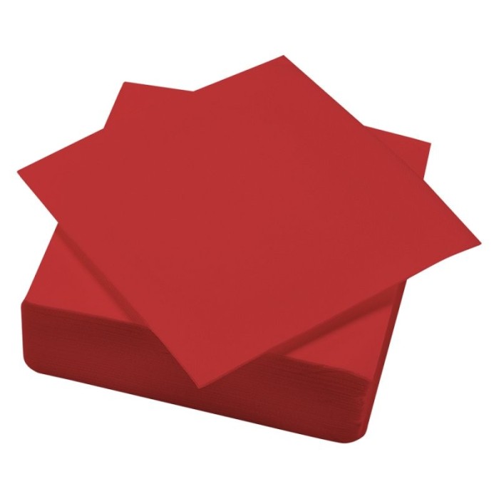 SERVIETTE OUATE POINT A POINT 38X38 ROUGE X 1200
