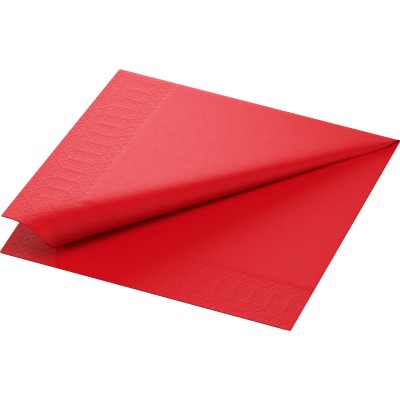 SERVIETTE OUATE 2 PLIS 40X40CM ROUGE X 1250