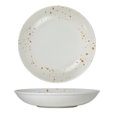 ASSIETTE CREUSE 25 CM HERMES ORANGE & BLANC X 6