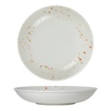 ASSIETTE CREUSE 25 CM HERMES ORANGE & BLANC X 6