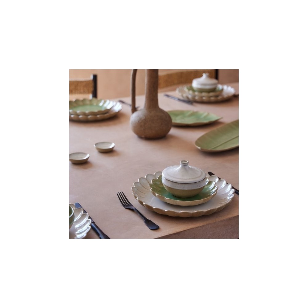 MARRAKESH-ASSIETTE PLATE 28CM -EUCALYPTUS X 6