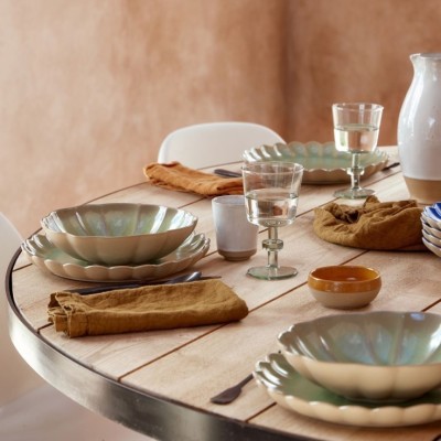 MARRAKESH-ASSIETTE A SOUPE/PATES 23CM-EUCALYPTUS  X 6