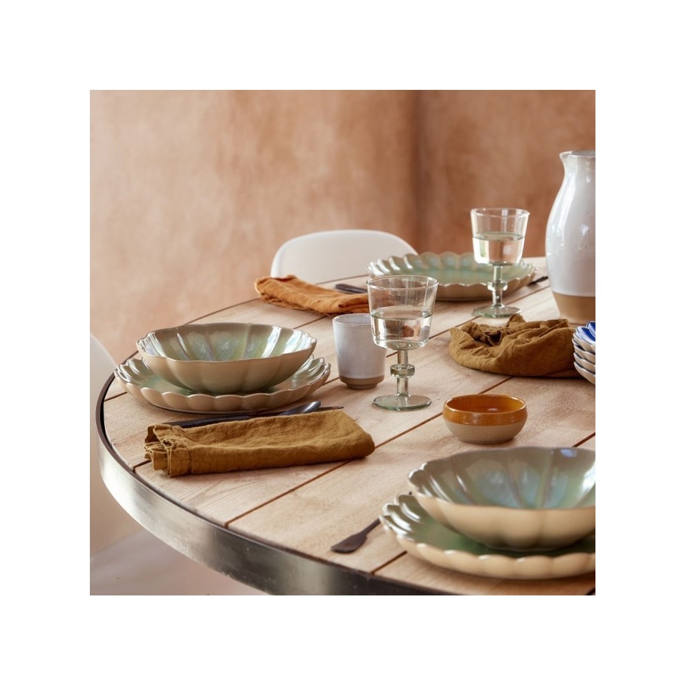 MARRAKESH-ASSIETTE A SOUPE/PATES 23CM-EUCALYPTUS  X 6