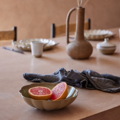 MARRAKESH-ASSIETTE A SOUPE/PATES 23CM-EUCALYPTUS  X 6