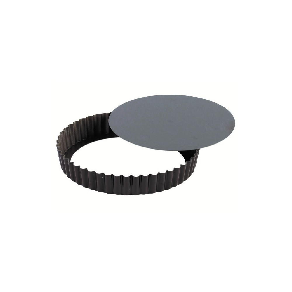 TOURTIERE RONDE CANNELEE - ANTI ADHERENTE - FOND MOBILE - D32