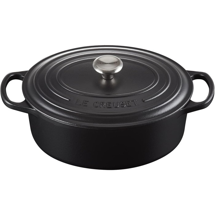 COCOTTE OVALE NOIRE MAT 29CM LE CREUSET SIGNATURE