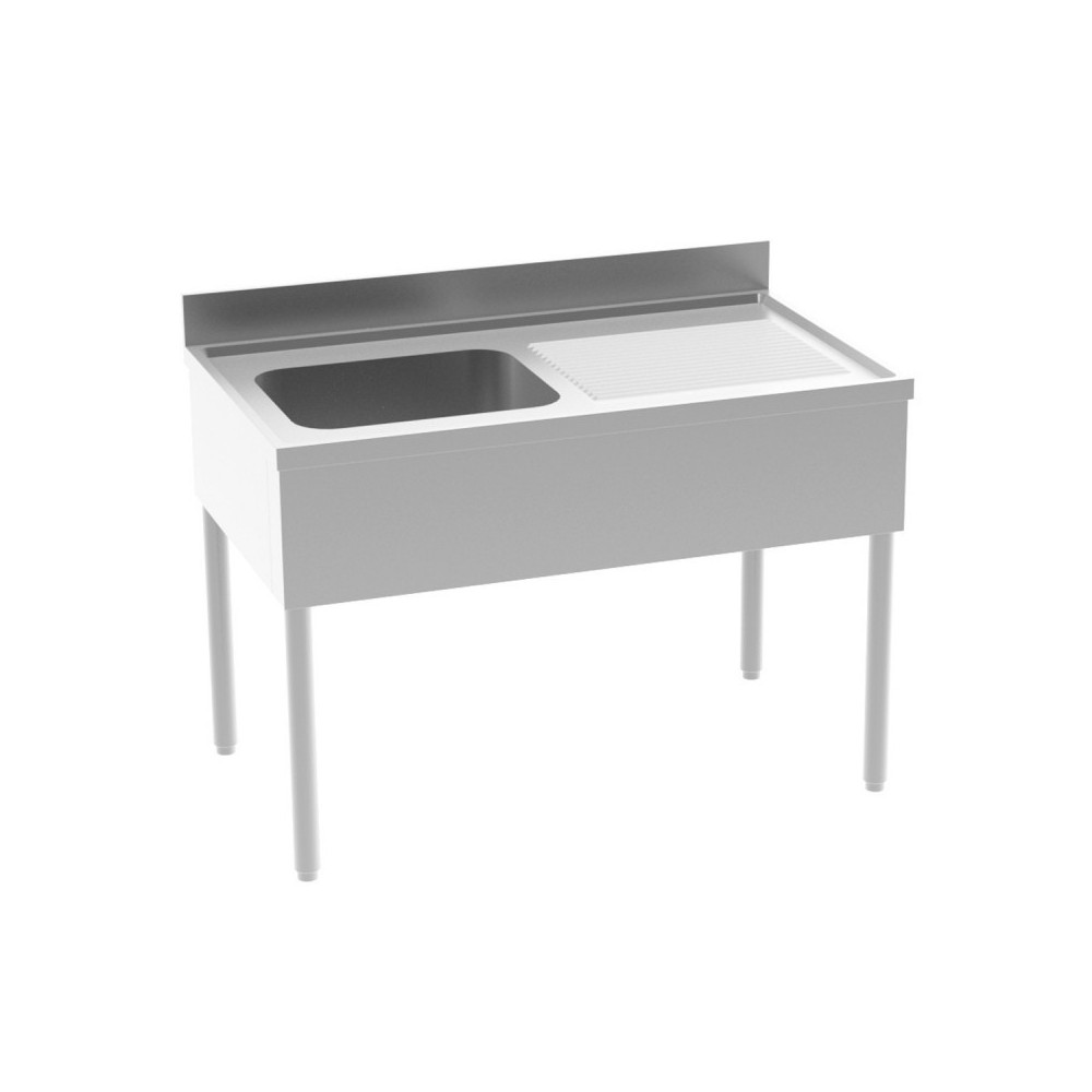 PLONGE ADOSSEE 1200X700X900MM 1 BAC EGOUTTOIR DROITE