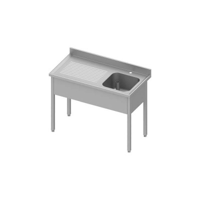 PLONGE ADOSSEE 1400X700X900MM 1 BAC DROITE- EGOUTTOIR A  GAUCHE