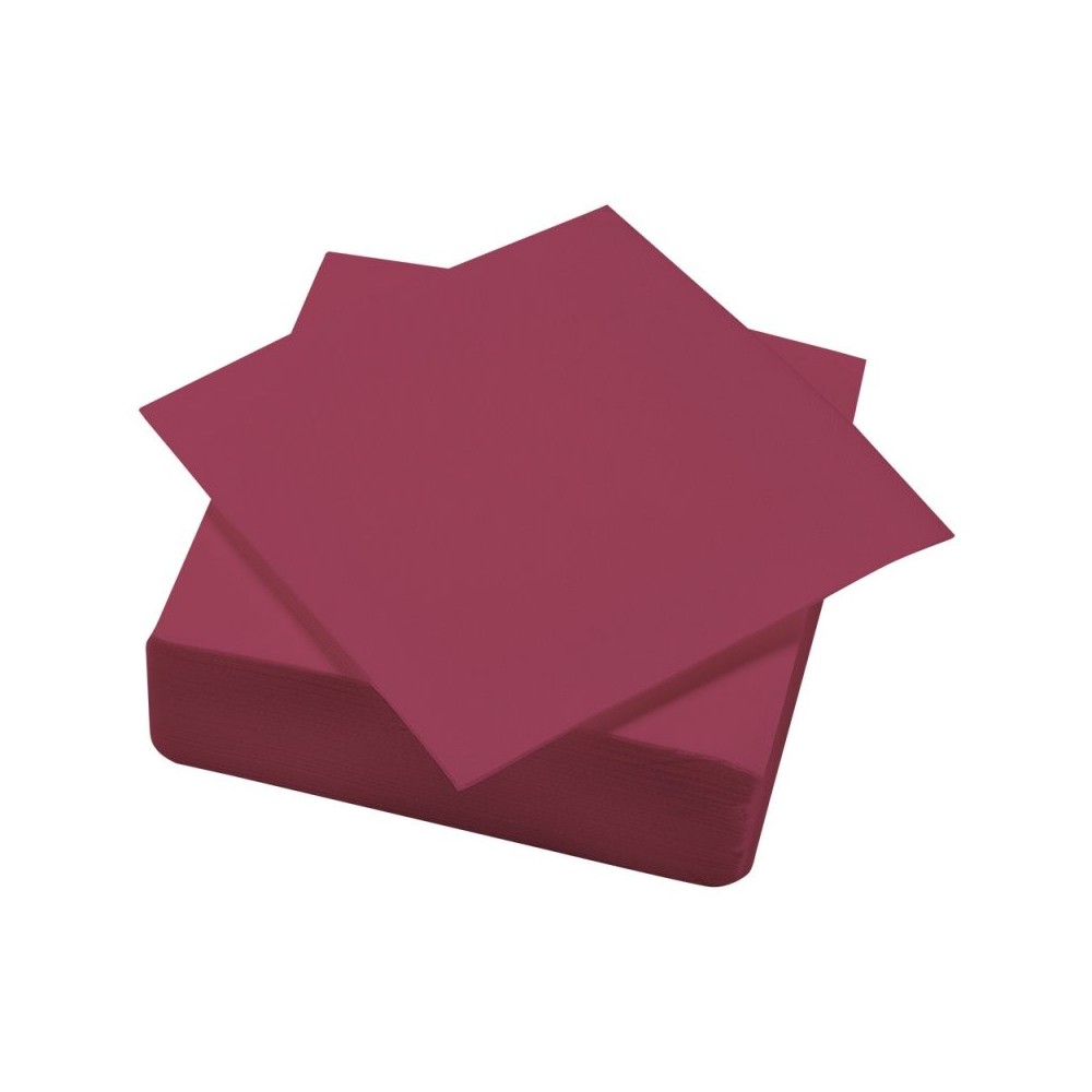 SERVIETTES OUATE POINT A POINT 38X38 BORDEAUX  x 1200