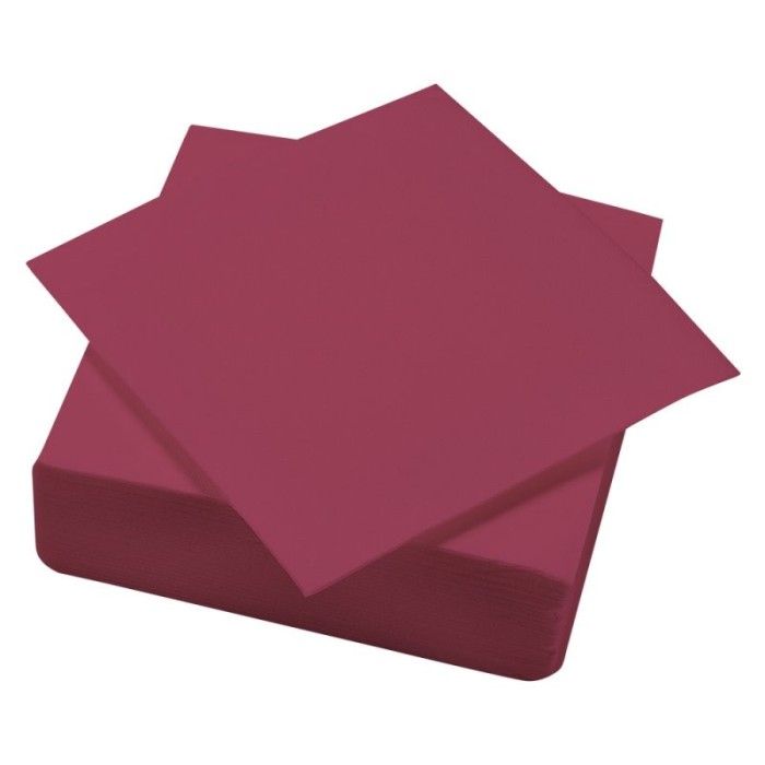 SERVIETTES OUATE POINT A POINT 38X38 BORDEAUX  x 1200