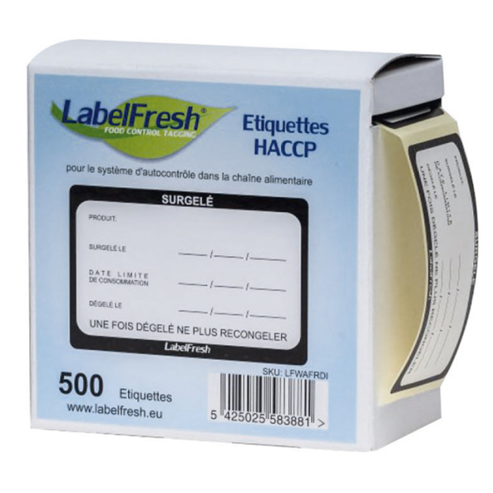 ETIQUETTE SURGELE 70X45 MM -ROULEAU DE 500