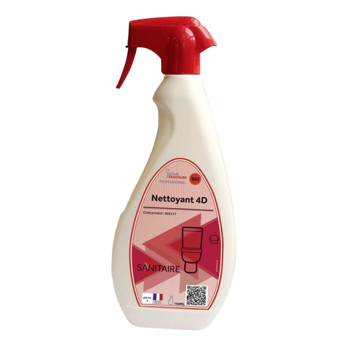 NETTOYANT 4D DETARTRANT DESODORISANT DESINFECTANT DEGRAISSANT