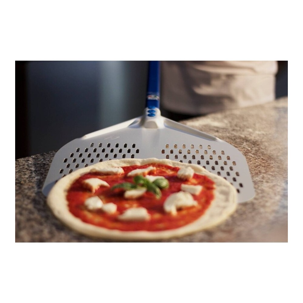 PELLE A PIZZA ALUMINIUM RECTANGULAIRE PERFOREE 33X33CM
