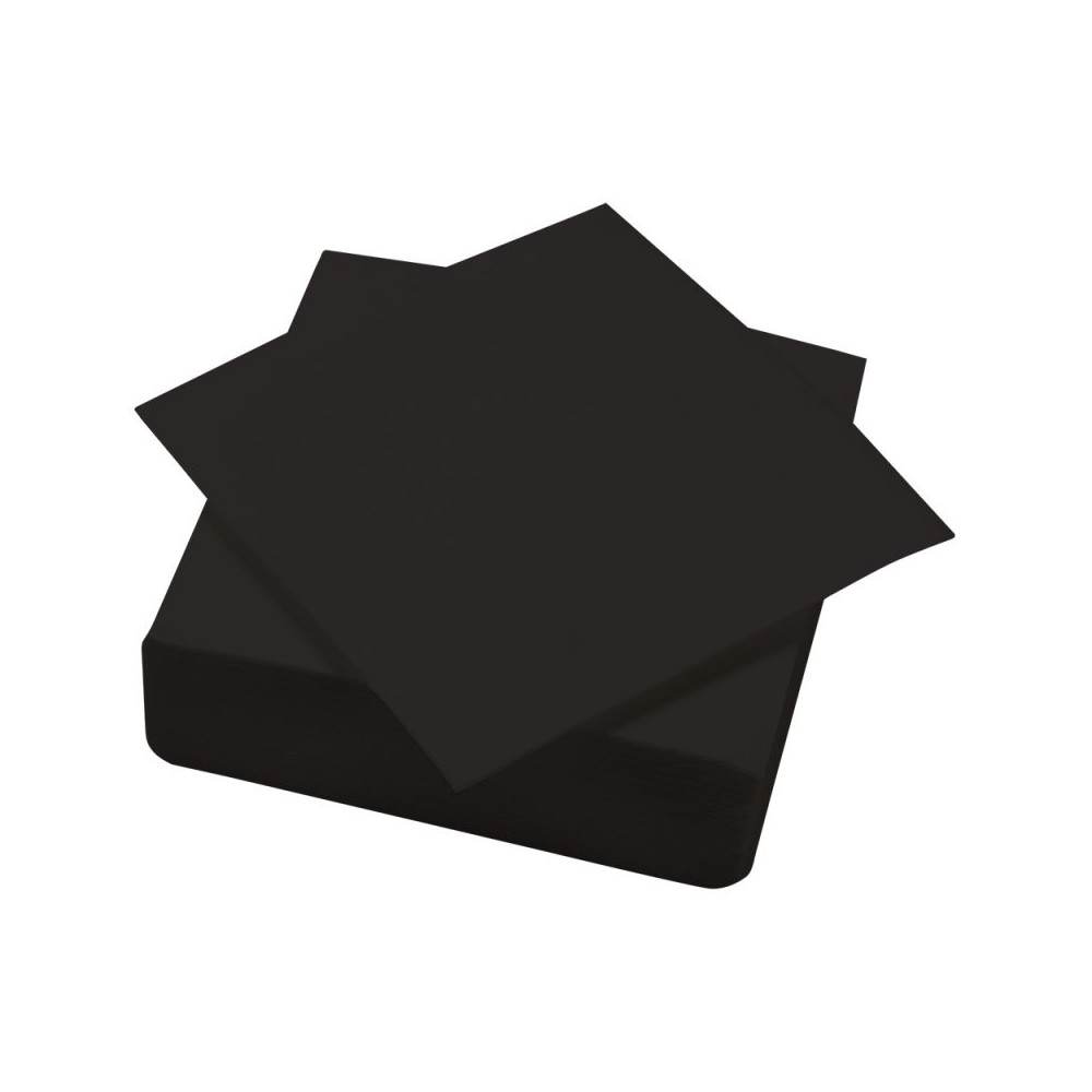 SERVIETTE OUATE POINT A POINT 38X38 NOIRES X1200