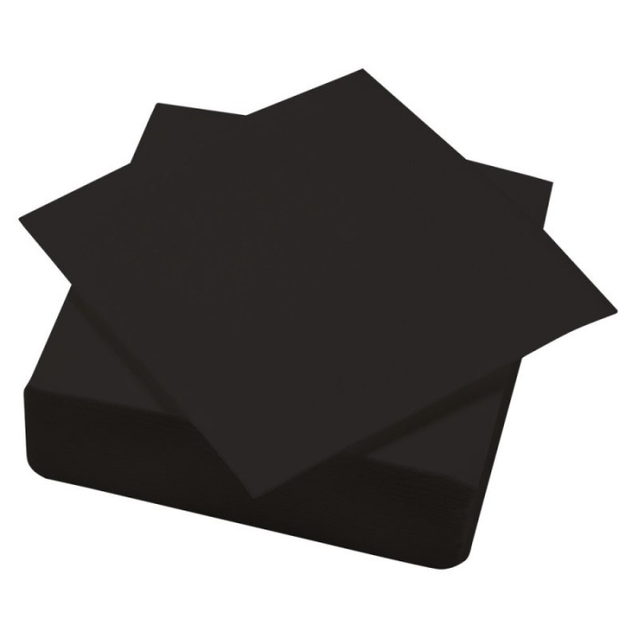 SERVIETTE OUATE POINT A POINT 38X38 NOIRES X1200
