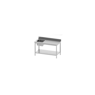 TABLE DE CHEF ADOSSEE 1200X700X850/900-1 Bac à gauche